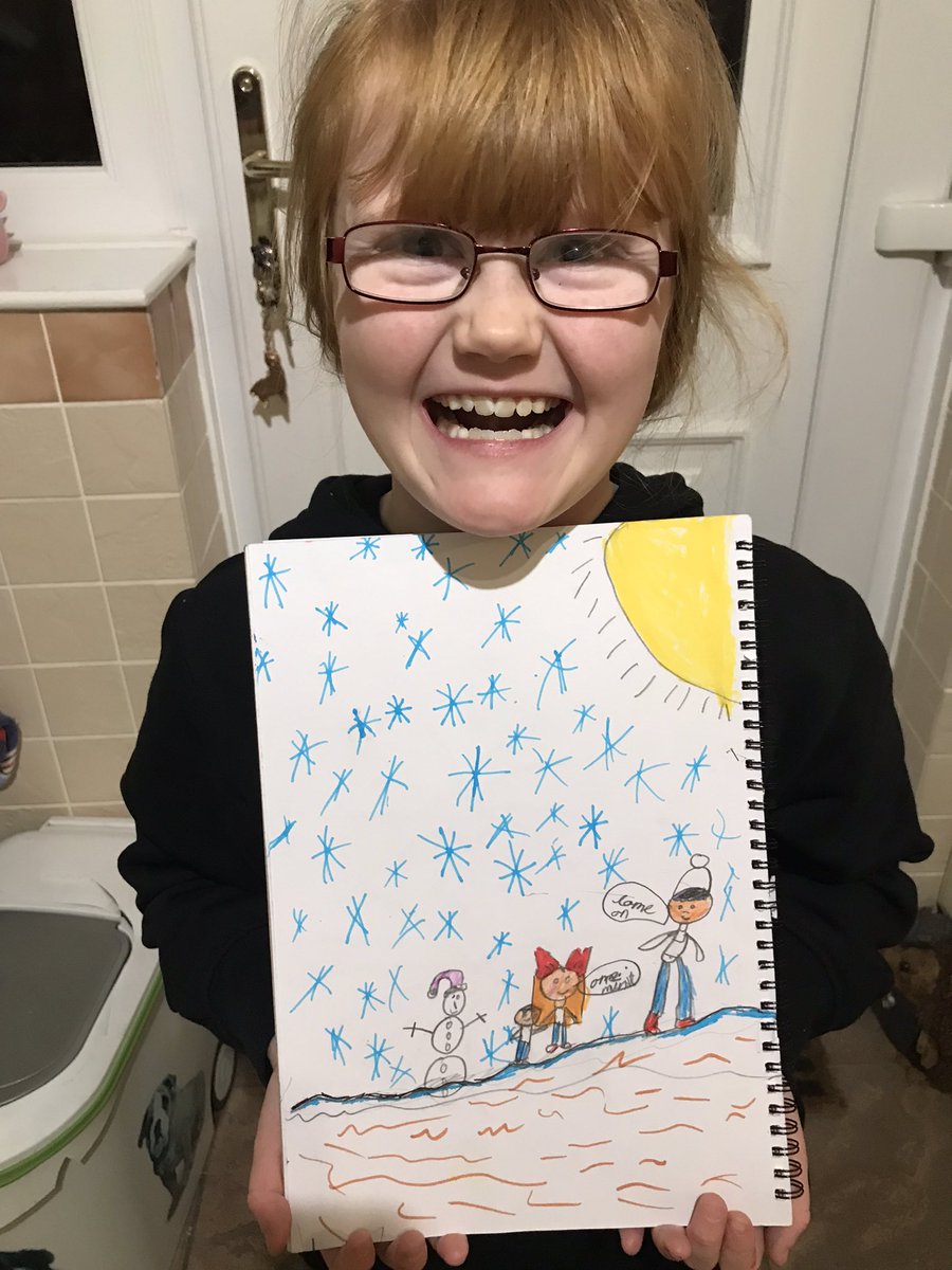 CartyNicki's tweet photo. @Hadrian_Park #HPPS3AMeerkats snow scene this week for homework https://t.co/Tmm9tPCx5B