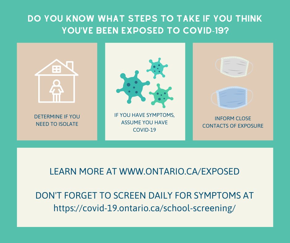 ugdsb's tweet image. Do you know what steps to take if you think you&apos;ve been exposed to COVID-19? Learn more at ontario.ca/exposed