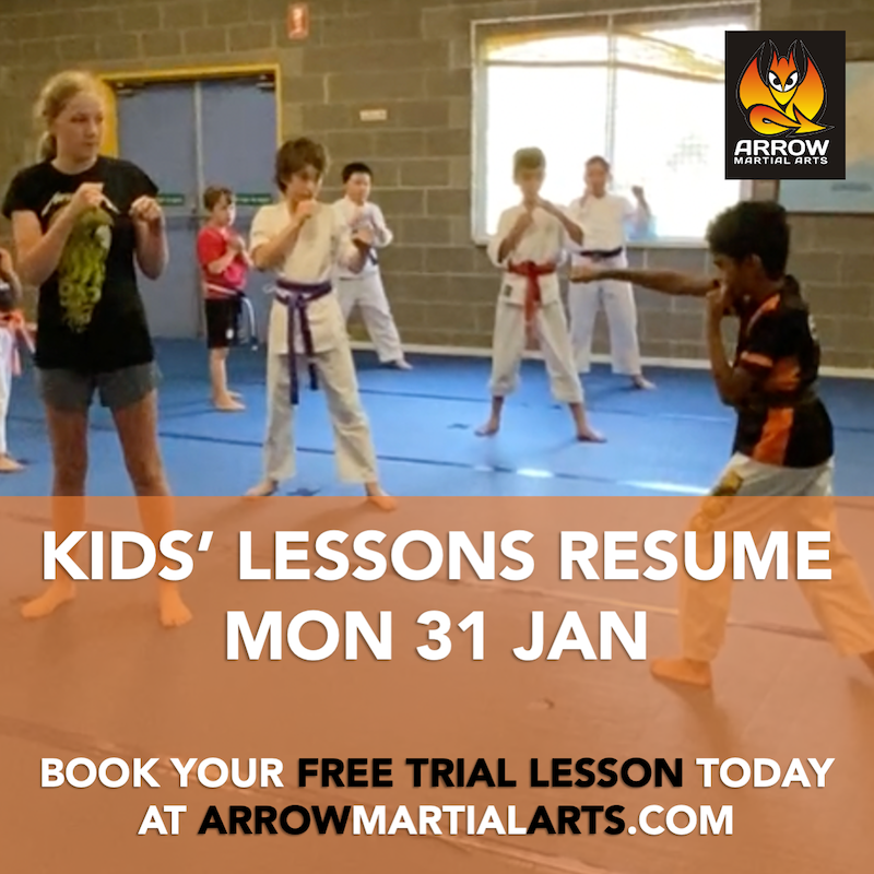 ArrowMartial's tweet image. Kids' lessons resume Mon 31 Jan 2022. Book your free trial lesson at arrowmartialarts.com
#martialarts #selfdefence #blackbelt #jujitsu #sydney #marsfield #ryde #bethebestyoucanbe