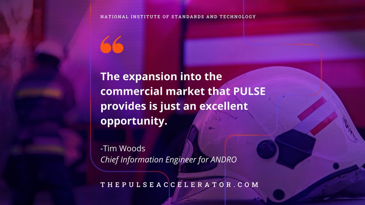 Tim Woods from ANDRO reflects on Round2: Signal. Round3 ECHO is open for Applications. Attend our Free Virtual Info Session 27 JAN 2022, 10am MST, learn more at thepulseaccelerator.com #firstresponders #publicsafety 
<a href="/NIST/">National Institute of Standards and Technology</a> <a href="/NISTPublicSafeT/">NIST Public Safety Research</a> <a href="/TPS_Denver/">Tipping Point Solutions</a> @BoulderSBDC