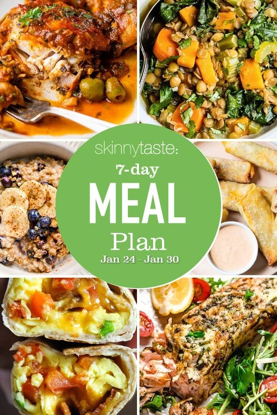 7 Day Healthy Meal Plan (Jan 24-30) dlvr.it/SHZD5K by <a href="/Skinnytaste/">Gina Homolka</a>