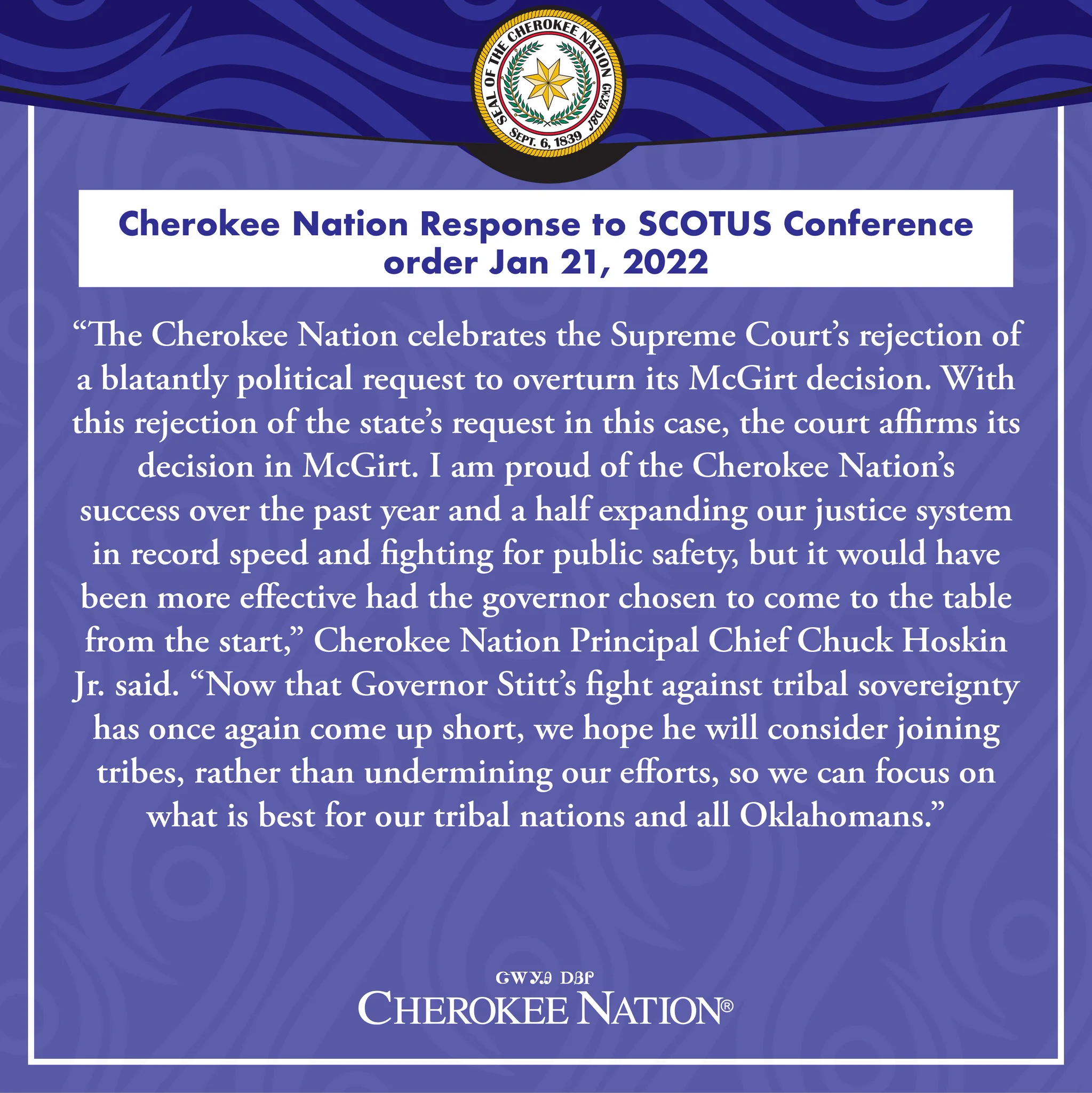 Cherokee Nation (@CherokeeNation) on X