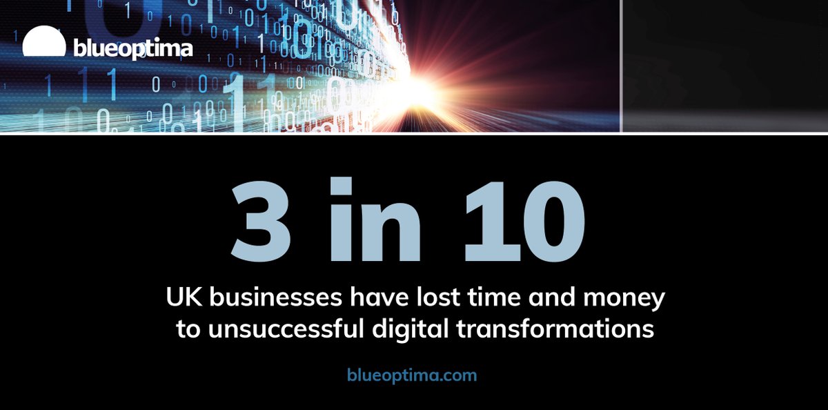 BlueOptima's tweet photo. Recovering from an unsuccessful digital transformation? It's not just you, 70% of digital transformation projects fail. Read our latest article for a clearer picturing on recovering

https://t.co/FFyIpFnuAX 

#digitaltransformation #softwaredevelopment #programmerworld https://t.co/Ctov3VMPSV
