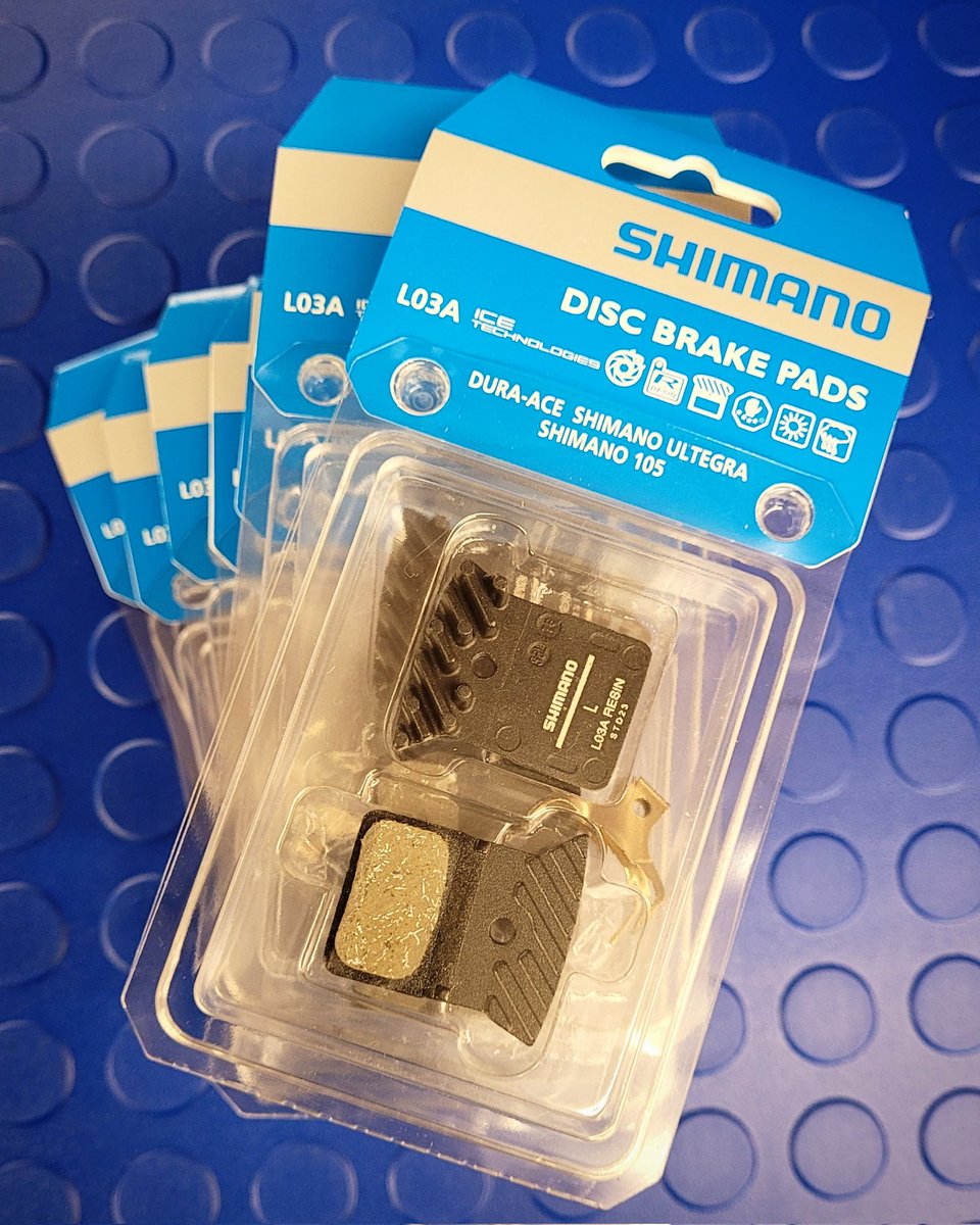 PictonCycles's tweet photo. The great brake pad shortage of 2021 is over, if yours have been hanging on by the skin of their teeth pop in and we'll get you stopping properly again #shimano #lr03 #gravelbike #cycling https://t.co/BrNMWW3Whg