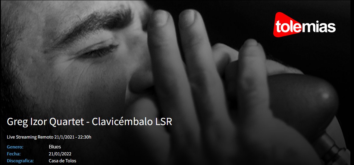 ¿Qué tal un poco de #blues para despedir la semana? Cómodamente, desde tu casa... y a salvo de #omicron!

---

What about a bit of #blues for saying buebue to the week? Comfy, from home... and save from omicron!

tolemias.tv/detalle.aspx?c…