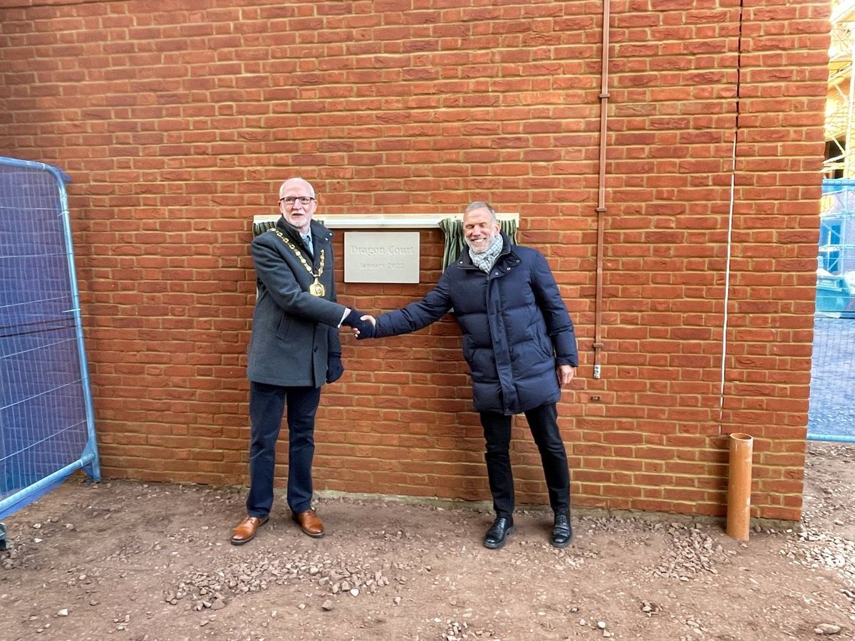 A beautiful day for the Topping Out Ceremony at Dragon Court with the Mayor of Petersfield 
<a href="/jansonsproperty/">Jansons Property</a> <a href="/Petersfield_TC/">Petersfield TC</a> <a href="/ConstructionPmc/">PMC Construction</a>  <a href="/Architects_KSA/">KSA Architects Ltd</a>