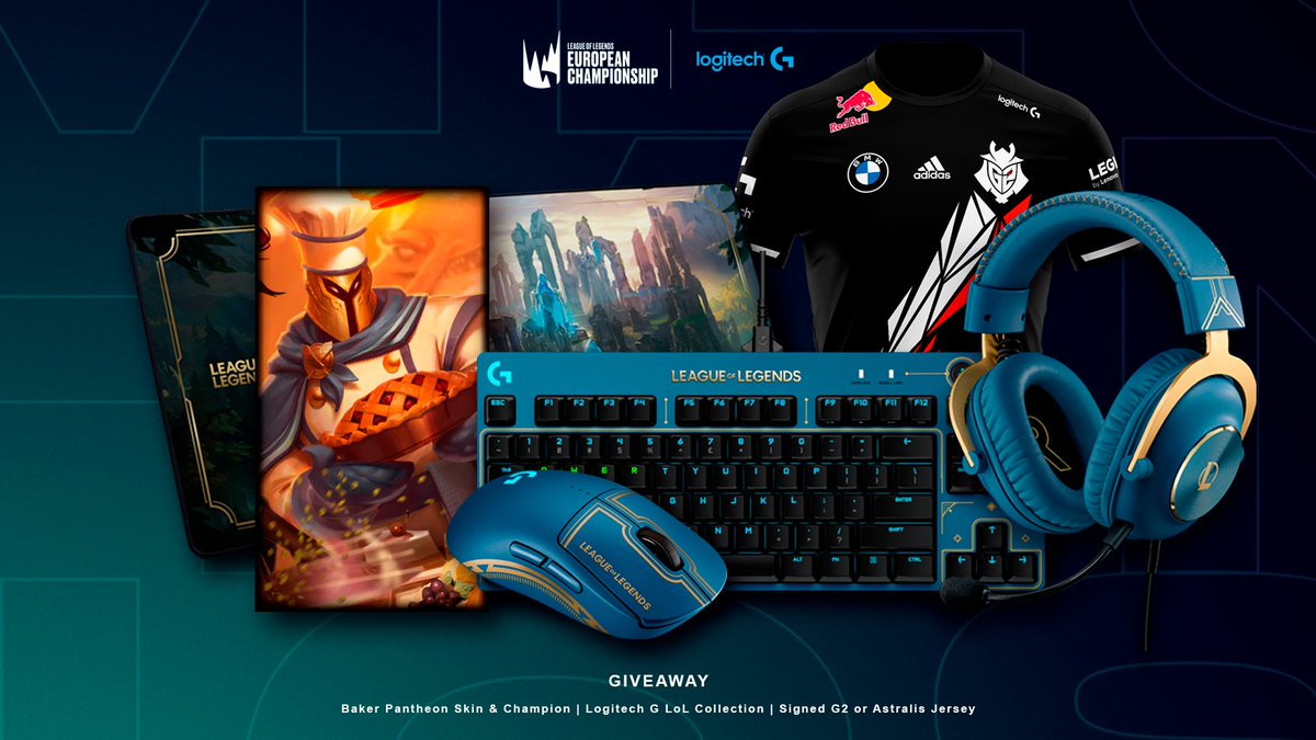 Get hyped for #LEC with this legendary giveaway! 🎁 League of Legends Collection, a Baker Pantheon skin + Champion, and an Astralis OR G2 Esports Jersey. 🔹Follow @LogitechG & @LogitechGesport 🔹Reply your #1 LEC team 🔹RT this tweet Validate entries: g.logi.link/ehkcup