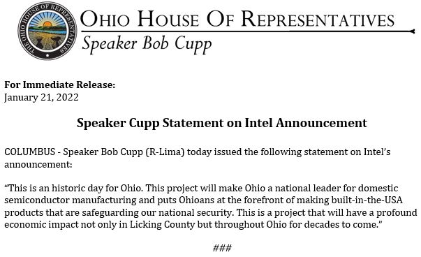 This is an historic day.
#IntelOhio