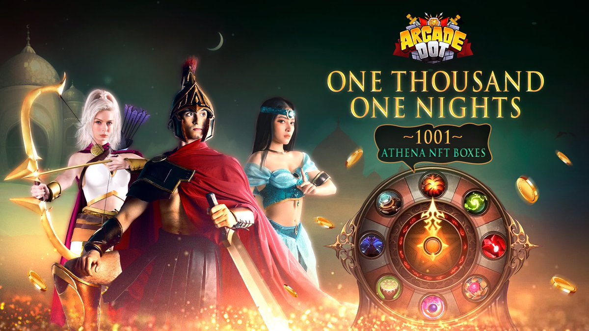 ONE THOUSAND &amp; ONE NIGHTS EVENT

🎁1001 NFT Box-100ADT each
⏰Jan21-Feb19
💡Each transaction worths $ADT >= 100 BUSD, keeping within 24hours will have a lucky ticket to get NFT Box
⁉️Send Txhash at forms.gle/tfCztVFMR7AP4C…. Like, Retweet,
Cmt #DotArcade #AthenaNFTbox &amp; tag 3 BFF