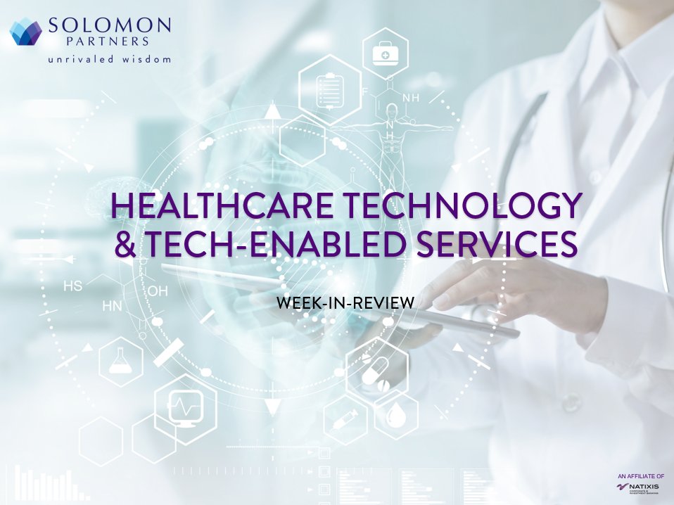 It was another strong week in M&amp;A and financing across the Healthcare Tech landscape led by the announcement of Coatue Management-backed <a href="/LyraHealth/">Lyra</a> 's $235 million Series F.

Read more in <a href="/RStewart_HCTECH/">Ryan Stewart</a>'s Week In Review:
solomonpartners.com/wp-content/upl…

#healthtech #mna #seriesf