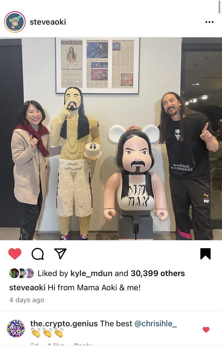 Mama Aoki approved

#nft #NFTCommunity #nfts #nftcollectors #bayc #BoredApeYC #Crypto <a href="/larvalabs/">Larva Labs</a> <a href="/BoredApeYC/">Bored Ape Yacht Club 🍌</a> #MutantApeYachtClub #MAYC #punktopunk #SteveAoki