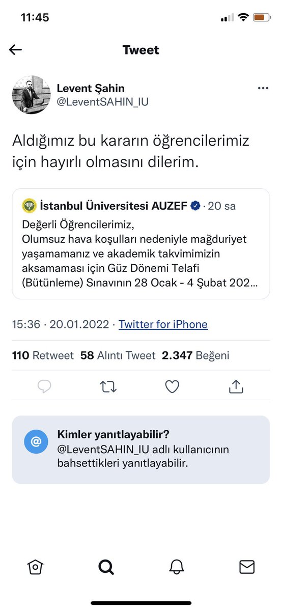 #auzefpismanlıktır
Kendi hesaplarınızdan twitleri silebilirsiniz peki Auzef’in skandal kararlarını milletin aklından nasıl sileceksiniz 
<a href="/LeventSAHIN_IU/">Levent ŞAHİN, Prof. Dr.</a> 
<a href="/acikveuzaktan/">İstanbul Üniversitesi AUZEF</a>