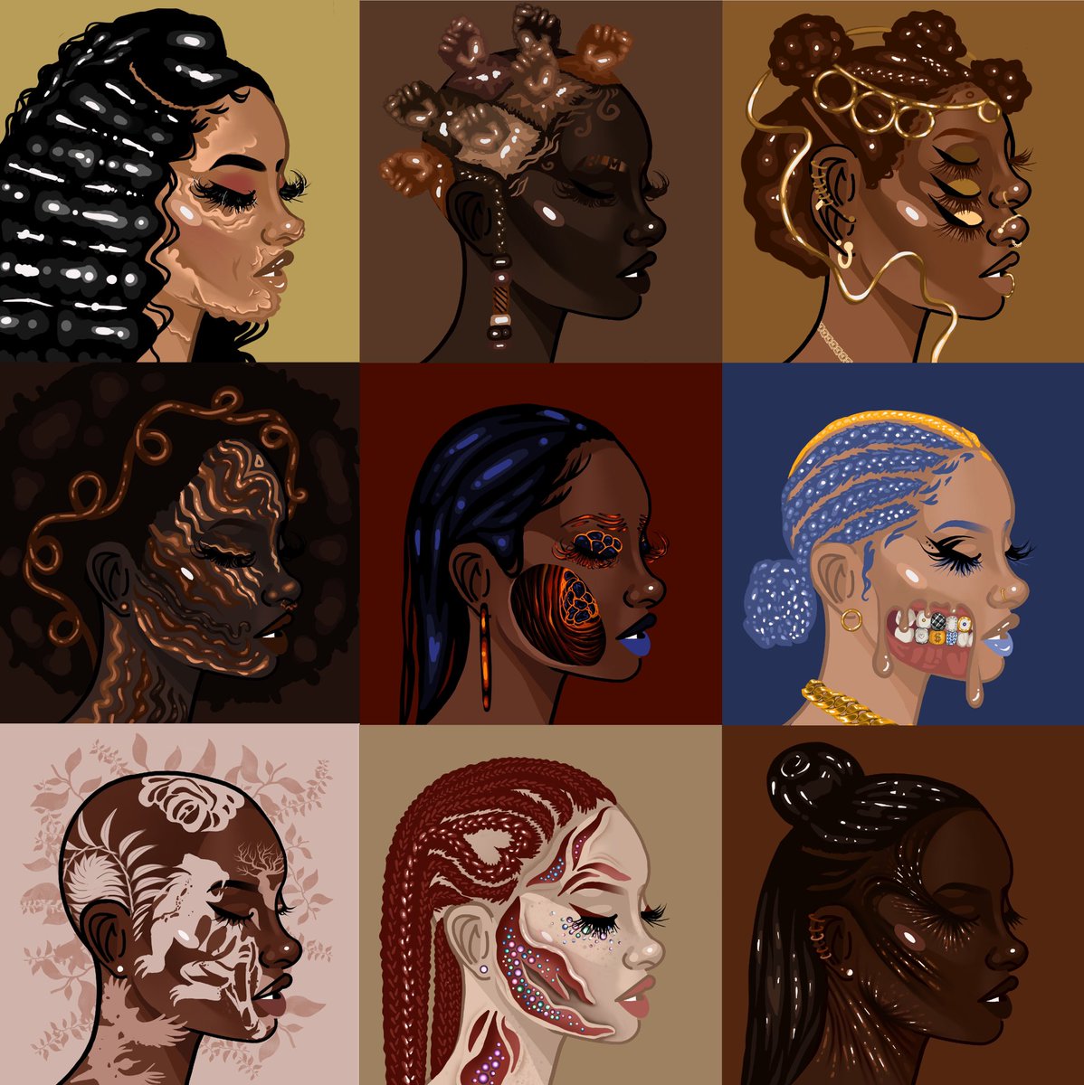 Hey everyone!!! My 9 NEWEST NFTs are now live on <a href="/opensea/">OpenSea</a>! I’m so excited that I now get to show this creative side to me! I stayed up late every night this past week working on these pieces! And they mean everything to me so thank you for all your support!❤️🙏🏾 
#NFTCommunity