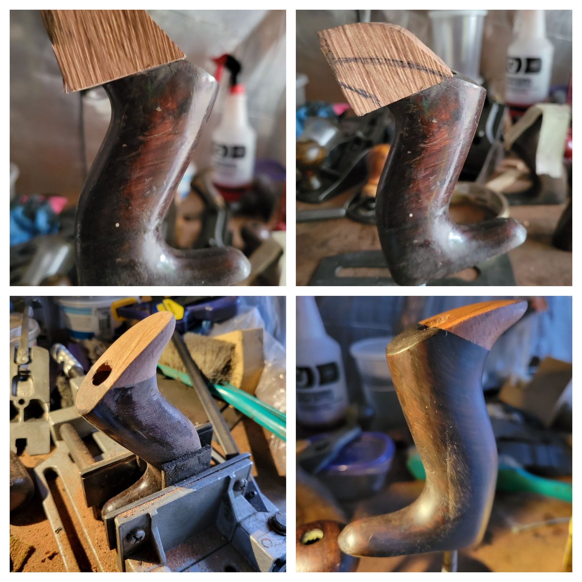 NickMilanovich's tweet photo. These #handplane handles are a part of a bigger #restoration project. French polishing and paste wax make them great to hold.
#handplanes #handtool #handtools #vintage #vintagetools #antique #antiquetools https://t.co/PczaZUvwxV