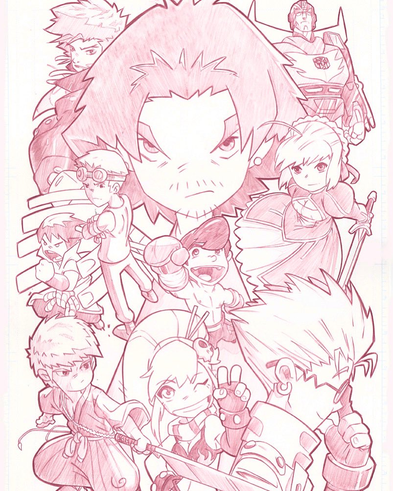 D__Gee's tweet photo. That time 10 years ago when I did a collage #commission. Stumbled into this while looking through old files #feltcutemightdeletelater
*
Can you name the characters in here? So I can hash tag them? 😂 (post in comments)
*
#comicboard #eraserbits #hotrod #transformers #anime https://t.co/vnppM9mwyY