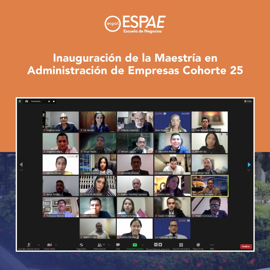 espae's tweet photo. El pasado viernes 14 de enero, ESPAE dio la bienvenida de manera virtual a veinte estudiantes pertenecientes a la cohorte 25, de la Maestría en Administración y Dirección de Empresas con mención en Innovación.
Conoce más detalles ▶️ https://t.co/C4yLEu2tQL https://t.co/j1zuzGOBeW