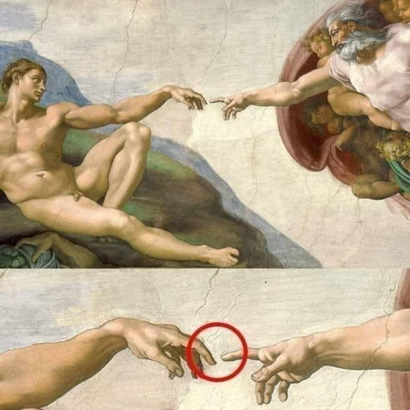 Savez-vous pourquoi les doigts de Adam et de Dieu ne se touchent