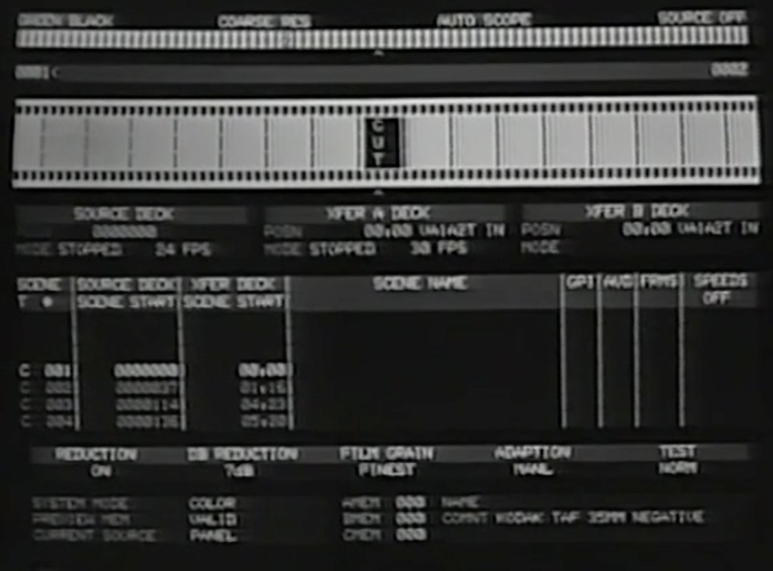 This 1987 timeline visualization from from the DaVinci color correction system is EVERYTHING. Source: vimeo.com/49614045?embed…
