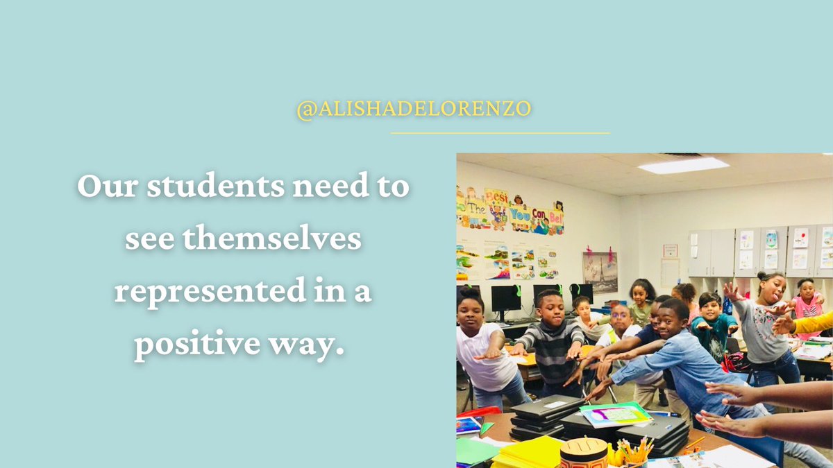 AlishaDelorenzo's tweet photo. When we listen to our students and represent them in our classrooms, we are honoring their individuality and their cultures.

Learn more on our Instagram: AlishaDeLorenzo

#SEL #mentalhealth #equity #selfcare #LivingYes #BeLovEd #love #connect #belong #heal #wellness https://t.co/B1LnWyObRY