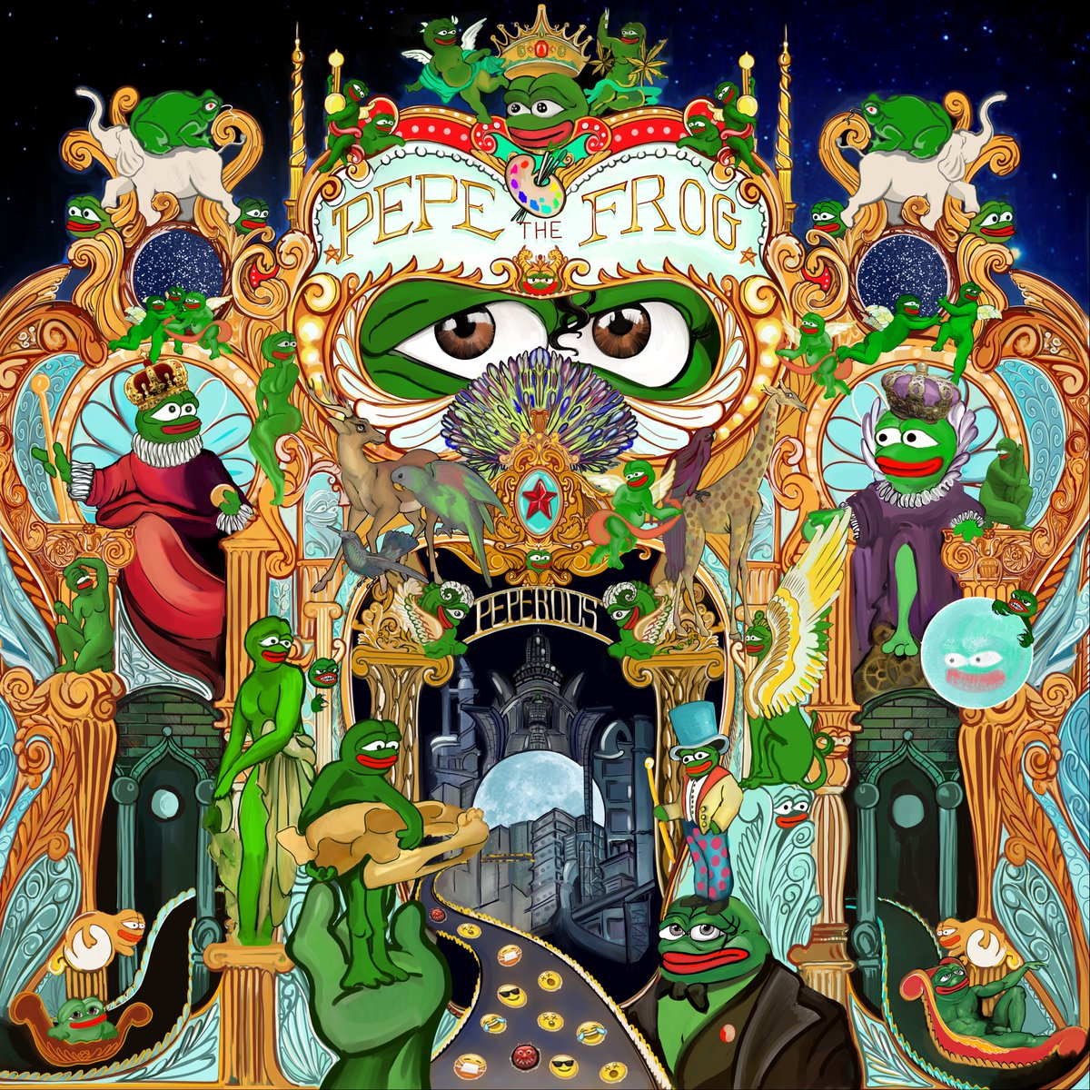 DianaScot21's tweet photo. Peperous is a 1/1 piece inspired by one of my favorite covers in the history of music. A unique piece of which 100 reduced editions of the look of the great peperous are released. I hope you enjoy it! "There was something different about this Frog"✨🐸✨

https://t.co/jmcT9pOj2v https://t.co/98RDmrO4x6