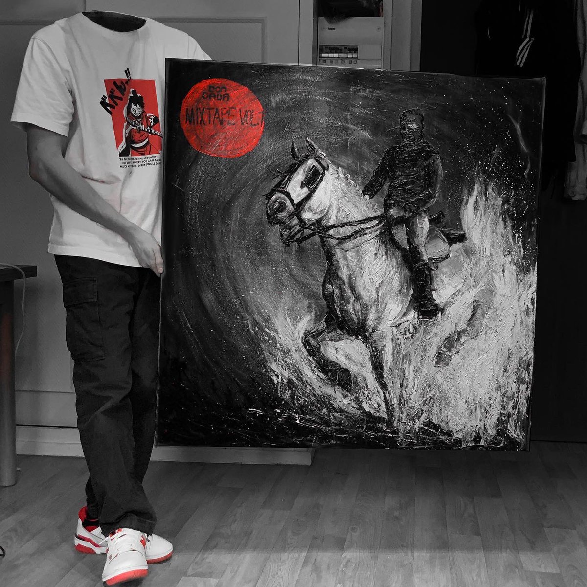 artemile1's tweet photo. Don dada mixtape🎨 
Huile sur toile 1x1m
C’est la peinture qui m’a pris le plus de temps https://t.co/foXMqsLYk0