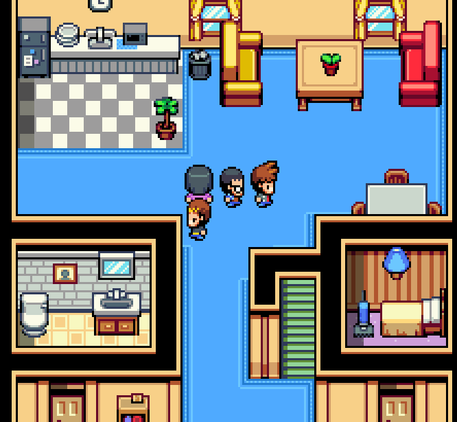 naggynerd's tweet photo. Dan's house, ground floor.
#gamedev #IndieGameDev #pixelart #RPGツクールMZ #gamedeveloper #indiegame https://t.co/fVliZa9EeM