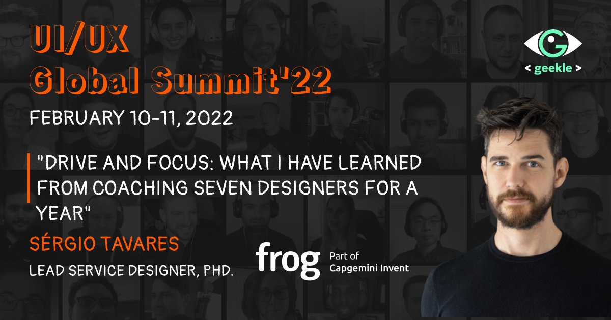 UIUX_COMMUNITY's tweet photo. 💥 NEW SPEAKER ALERT💥

Sérgio Tavares, PhD. - Lead Service Designer, PhD. at frog

The talk is "Drive and Focus: What I have learned from coaching seven designers for a year".

Check out the learn more and REGISTER NOW:
https://t.co/ls6e2RvKeF
#uiuxdesign #ui #uxdesign https://t.co/R8P2NERqKs