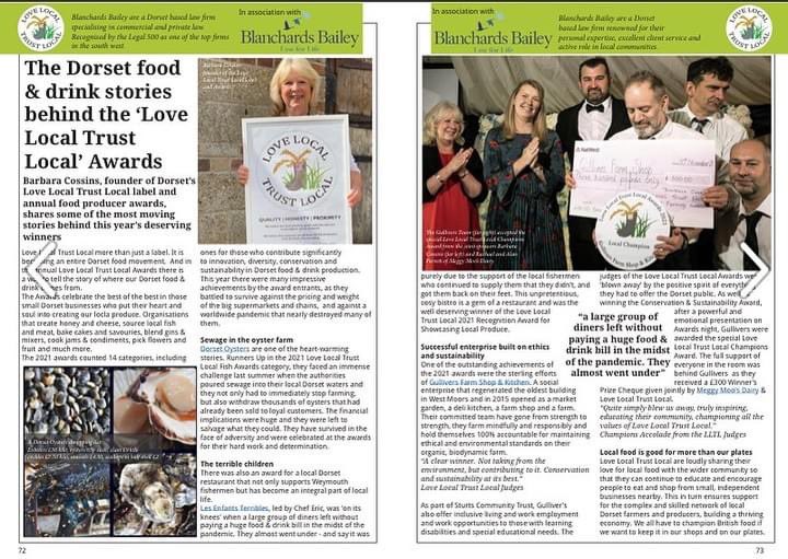 Love Local Trust Local Awards (@awardslove) on Twitter photo In this month’s <a href="/blackmore_vale/">TheBVmagazine</a> - the story behind some of the LLTL 2021 Awards. A heartwarming read of <a href="/GulliversFarm/">Gullivers Farm Shop & Kitchen</a> <a href="/dorsetoysters/">Dorset Oysters</a> & more. Enjoy! #lovelocaltrustlocal #lovelocaltrustlocalawards #gullivers #blackmorevale #goodreads📚 #dorsetfood #localcommunity #working In this month’s <a href="/blackmore_vale/">TheBVmagazine</a> - the story behind some of the LLTL 2021 Awards. A heartwarming read of <a href="/GulliversFarm/">Gullivers Farm Shop & Kitchen</a> <a href="/dorsetoysters/">Dorset Oysters</a> & more. Enjoy! #lovelocaltrustlocal #lovelocaltrustlocalawards #gullivers #blackmorevale #goodreads📚 #dorsetfood #localcommunity #working
