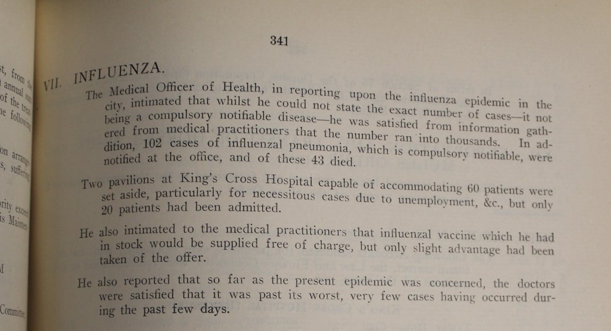 This is what the Council's Public Health Committee was discussing 100 years ago today. Something seems very familiar about all this?🤔 #Dundee #Archives #100YearsAgoToday #100YearsAgo