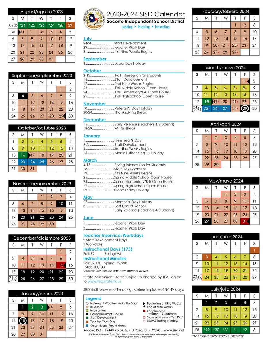 Sisd school calendar 2024 25 tax taryn francyne
