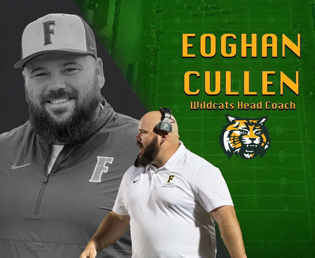 Forest High School is pleased to announce our new Head Football Coach, Eoghan Cullen.  Coach Cullen brings experience and knowledge to the table. We cannot wait for next season!  GO CATS!!!  <a href="/FHS_Athletics1/">FHS Wildcat Athletics</a>  <a href="/OcalaPreps/">Ocala Preps</a>