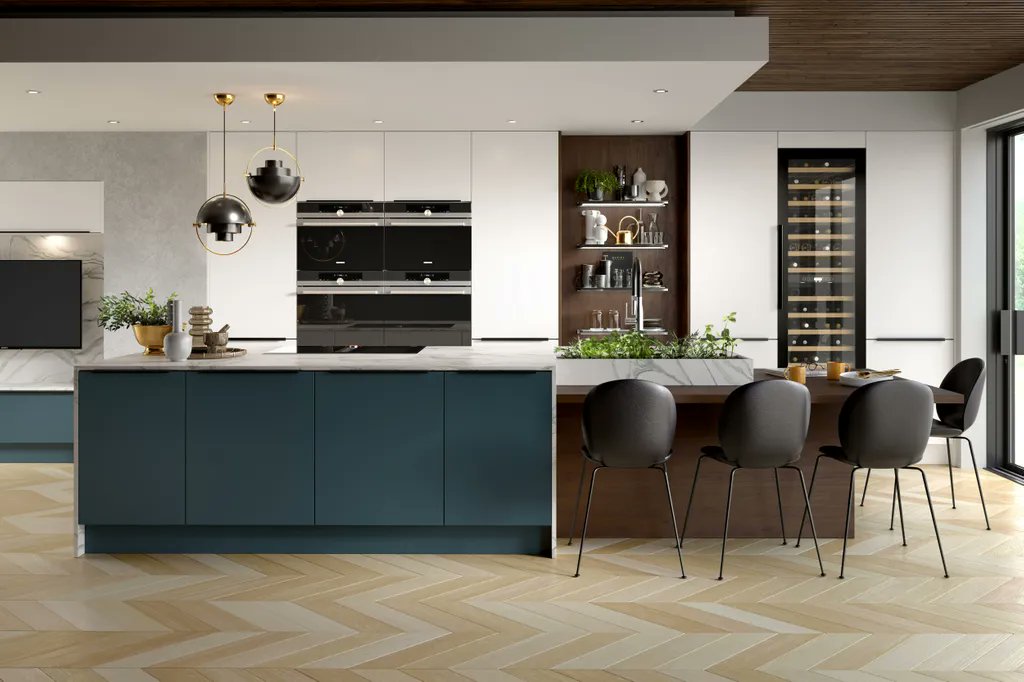 PikcellsUK's tweet photo. #Kitchen islands can be a spectacular addition to sizable #interiors as well as boosting their usability. Our #CG artists have brought this charming concept to life, integrating a #worksurface planter around the sink, adding greenery & separating the dropped seating area
#3d #CGI https://t.co/zCgWuxPZiO