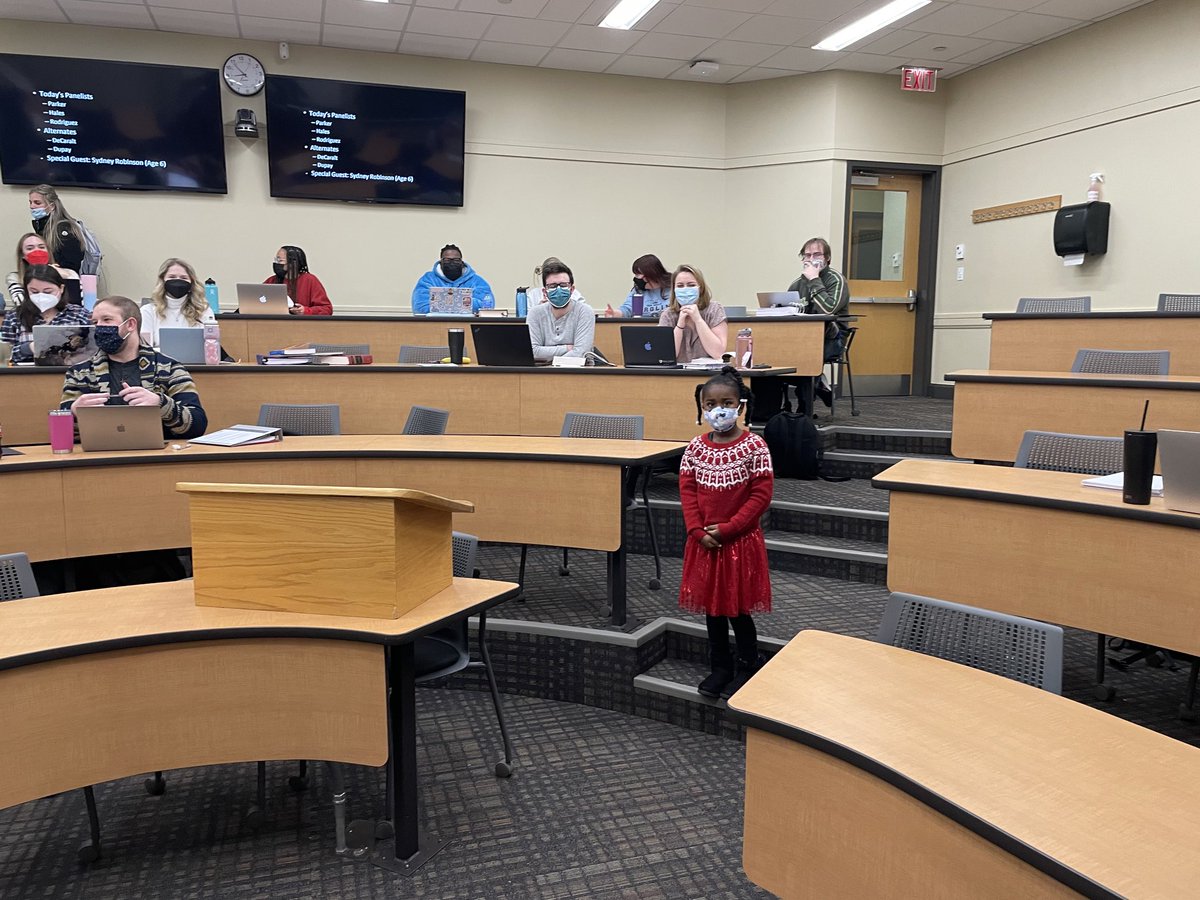 No school for my daughter today so she was the guest of honor in my property law class!