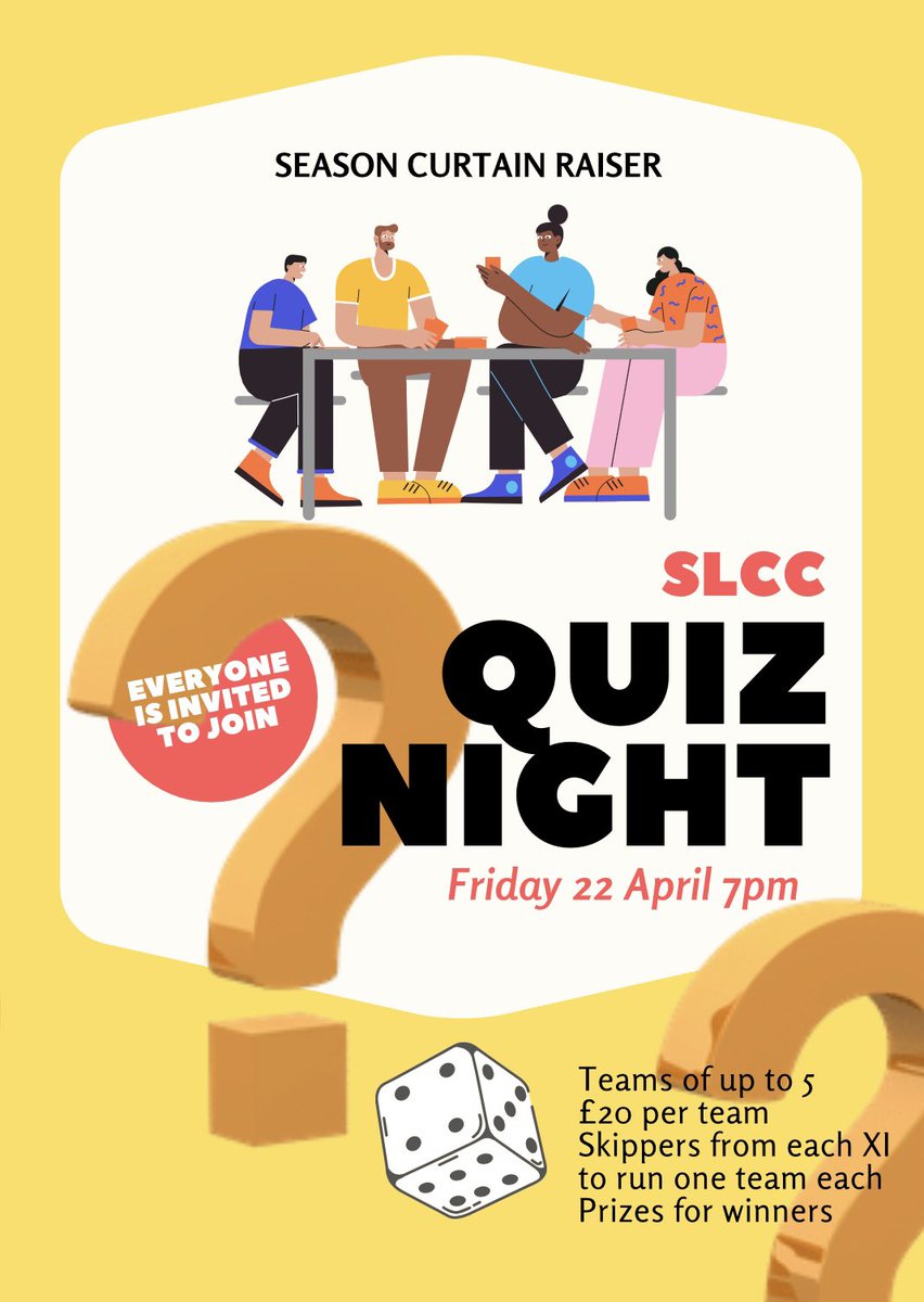 stainesmiddxcc's tweet photo. The 2022 Social Calendar 

❓Quiz Night 22nd April

🇩🇪 Deutsche Nacht 2nd July

🛁 SPA Day 13th August

🏝 Tropical End of Year Awards 3rd September

We hope to see you supporting the club by raising funds at these events throughout the summer https://t.co/pp0WaxX4dO