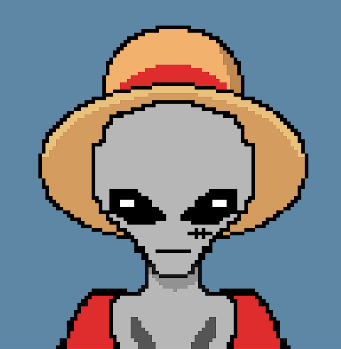 alien_universe0's tweet photo. this is a picture of an alien imitating the character luffy from the anime one piece

link : https://t.co/QAgG14PuPy

#nft #nftdrop #nftsales #nftcollection #nftart #nftcollector #opensea #openseanft #nftartist #nftmarket #digitalart https://t.co/iu5NAjoXWg