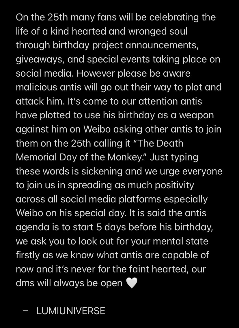 🚨ATTENTION🚨 

Sickening antis on Weibo are planning to attack Lucas on his birthday mainly on Weibo and we urge everyone to report the abuse! His birthday shall be celebrated and not be used against him. 

#LUCAS #黄旭熙 #루카스 #ルーカス #ลูคัส