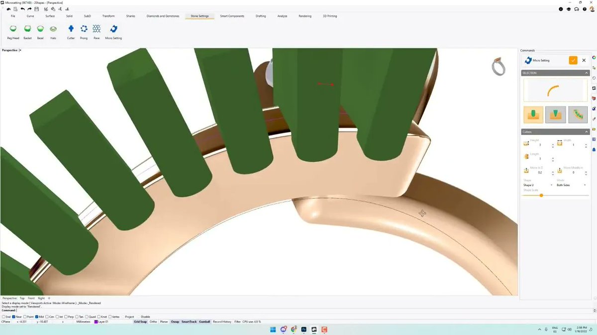 2shapes's tweet photo. 2Shapes for Rhino has now a Micro Setting command which allows you to design amazing scalloped gem settings anywhere and in just a few seconds.

Check out the video at https://t.co/EiL55HLQ8X

#2Shapes
#3DJewelry
#3DJewelryDesign
#JewelryDesign
#Craft
#CustomJewelry
#CustomMade https://t.co/pYVKPIaqsv