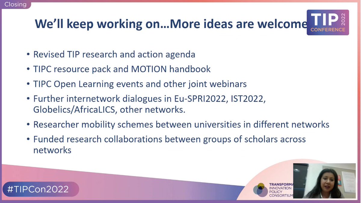 TIPConsortium's tweet photo. #TIPCon2022 Academic Lead @dvelasco82 closes the conference with key insights and activities going forward for the #TIP Knowledge Infrastructure https://t.co/IGKn2LEFd5