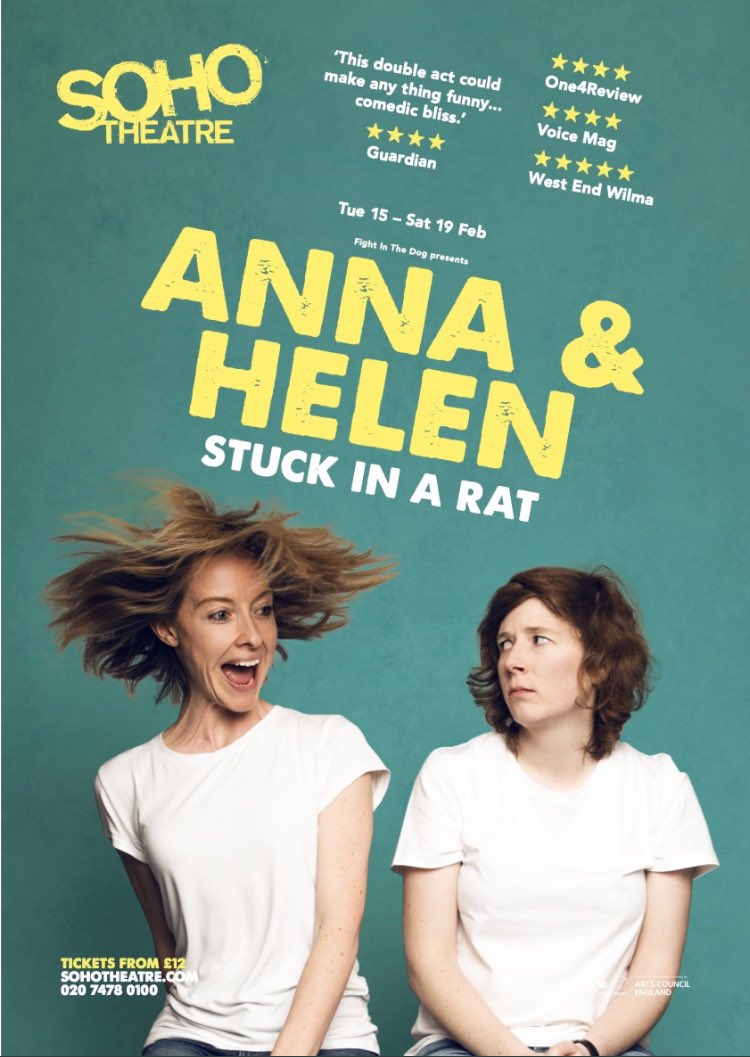 It’s happening! Delayed from 2020, we’re finally bringing our show to <a href="/sohotheatre/">Soho Theatre</a>. 15 - 19th Feb. Get your tickets here! sohotheatre.com/shows/anna-hel…