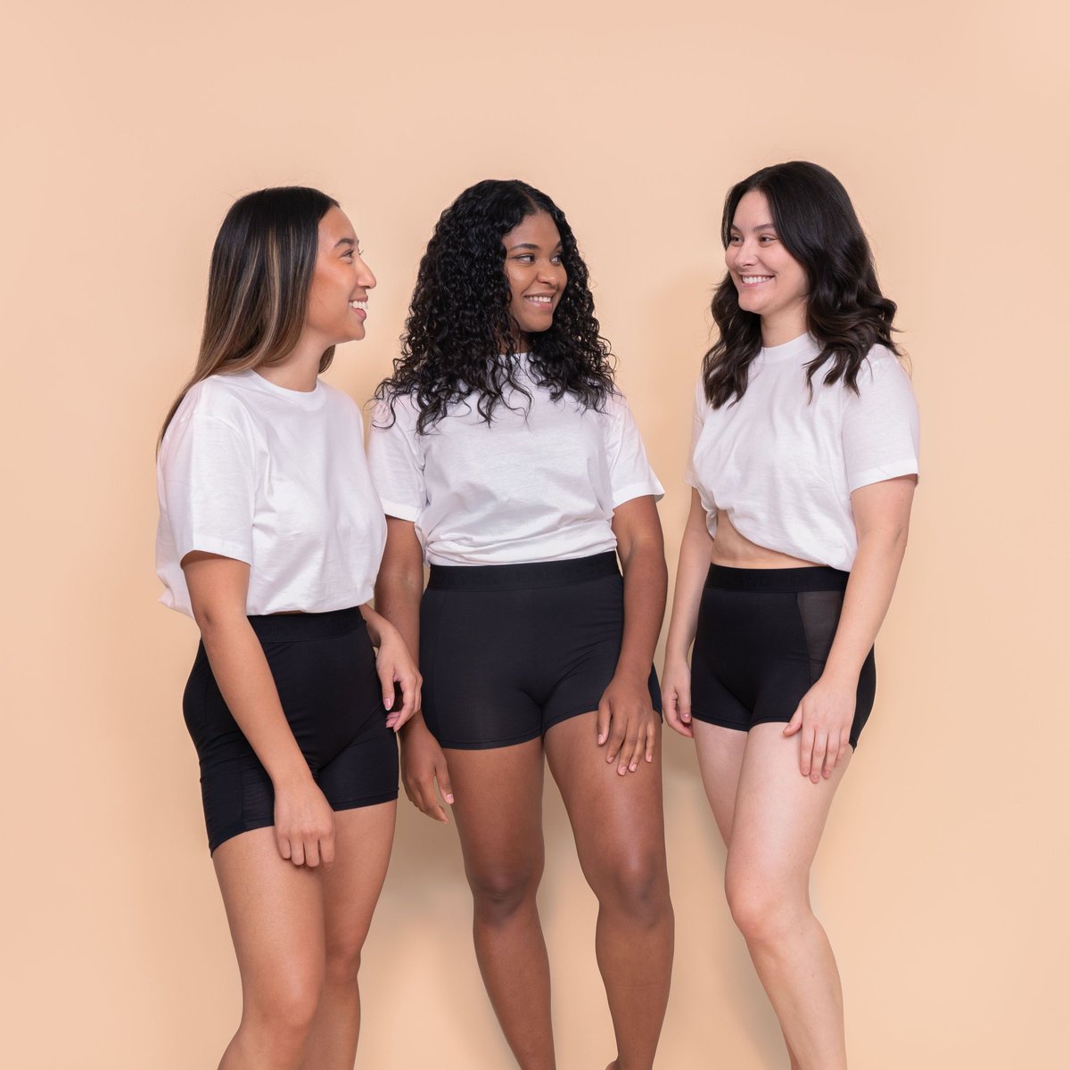 Daily uniform 👏🏼 

Alysia (left) is wearing the boxer brief and Maria and Mel (middle and right) are wearing the boy shot.