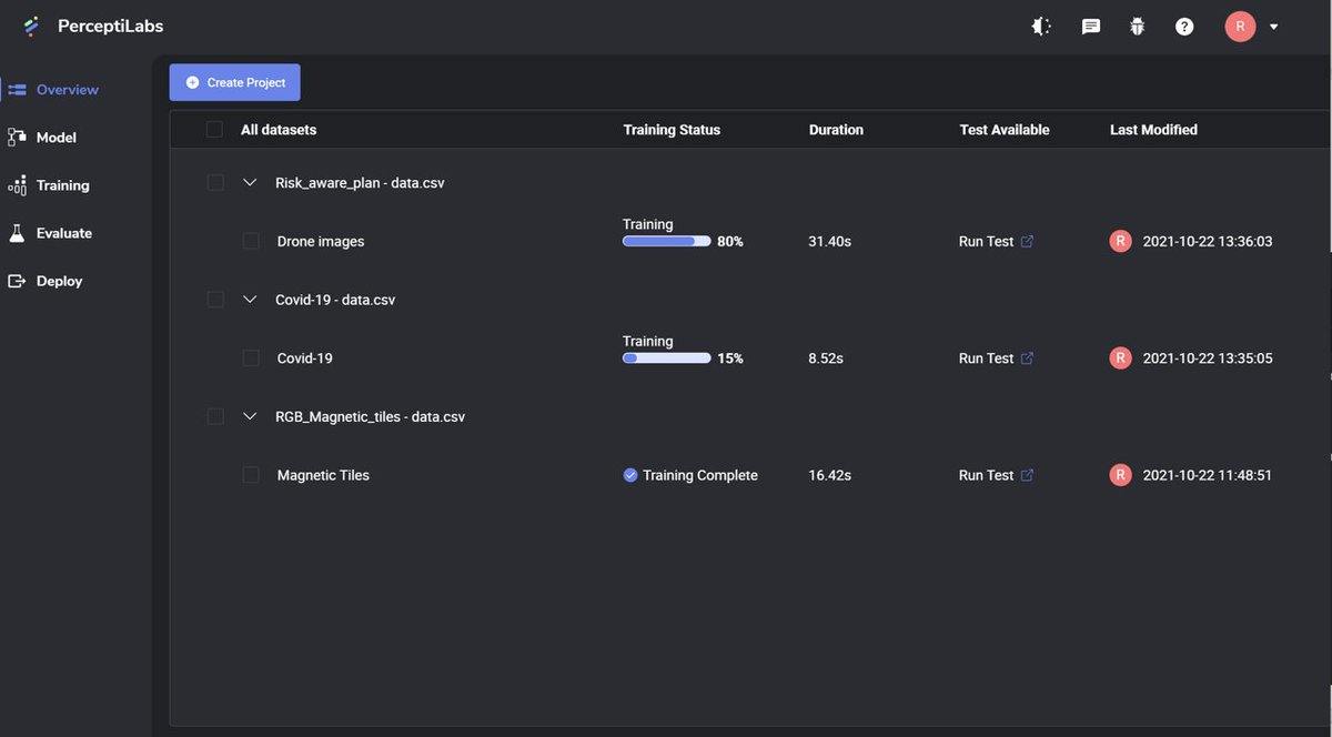 With data-centric deep learning, projects are centered around the data to easily keep track of model and dataset versions ✅

This is enabled by default in PerceptiLabs, check it out 👇