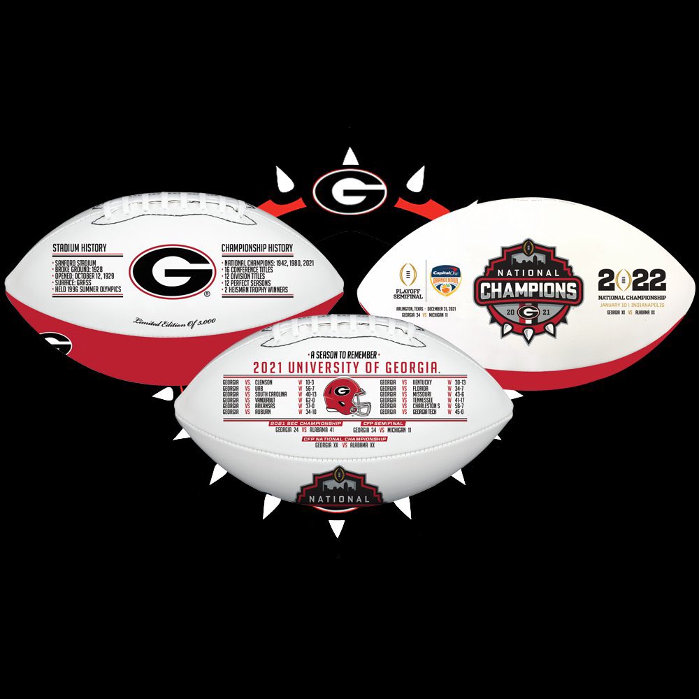 LoganMBooker's tweet photo. We are giving away a @NikcoSports commemorative Georgia National Championship football on today’s episode of the #SecondStringPodcast!
Give it a listen to find out how you can add this to the mantle!
LISTEN and subscribe here: https://t.co/XM1njOACSl https://t.co/IE9QQRqfbv