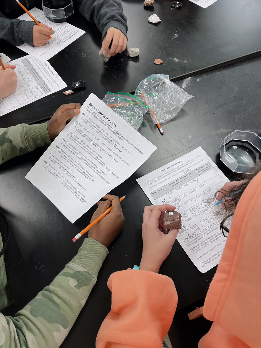 miss_dougan's tweet photo. what better way to end a unit than with a lab?! Love watching science come to life for these kiddos, this week they got to be geologists and classify rocks! @CCMMSRedwolves #OurDen https://t.co/eWLgogLXbQ