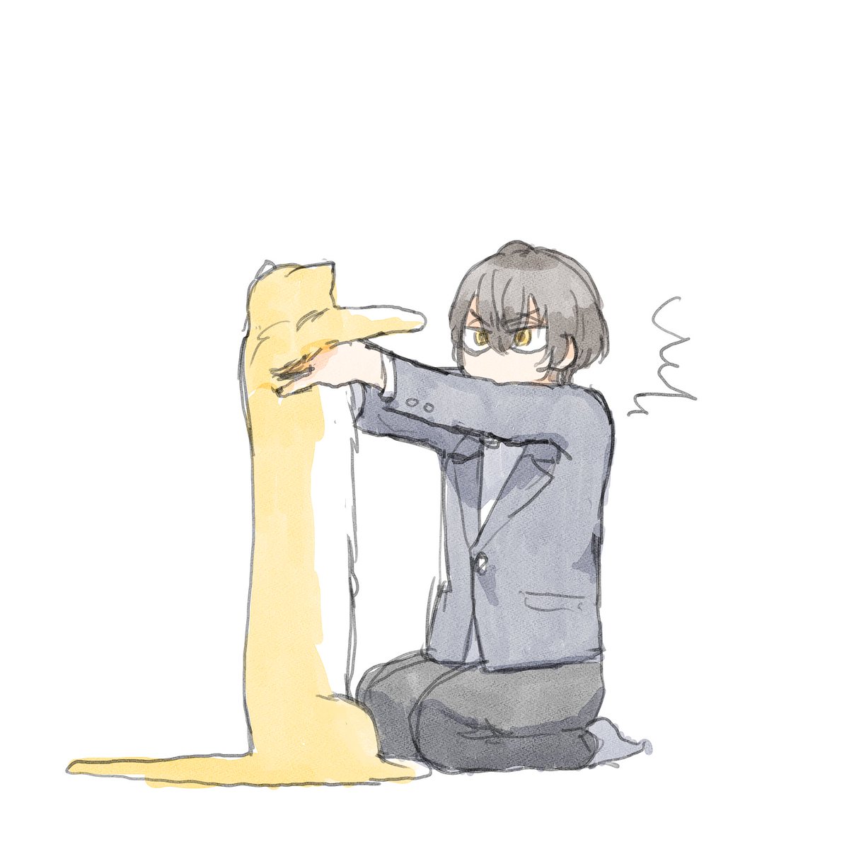 Gt 猫を持ち上げようとしたら予想以上に伸びて うわめっちゃ伸びる って驚い ササササビビビのイラスト