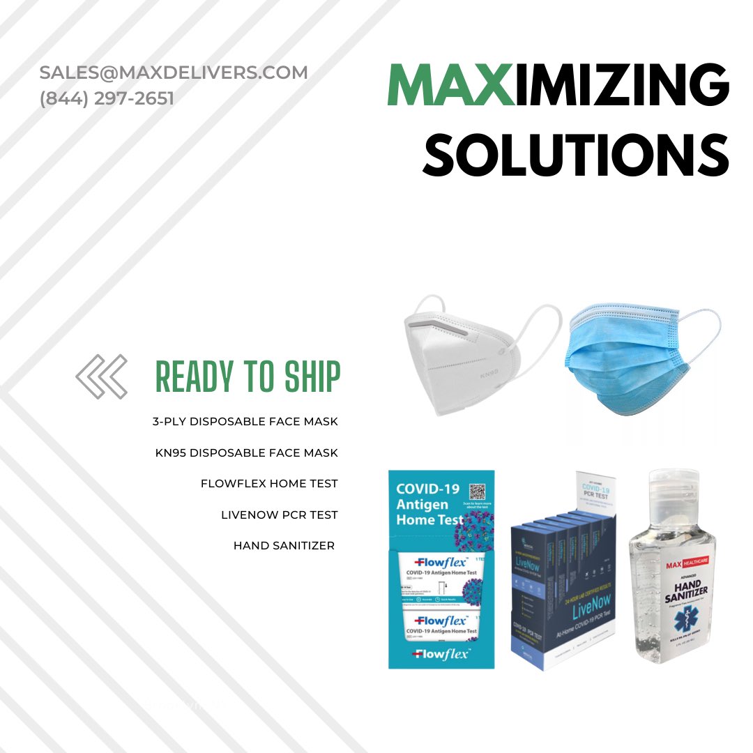 MaxDistributing's tweet image. 🚨 READY TO SHIP 

For product and ordering details connect here:
Sales@maxdelivers.com
(844) 297-2651