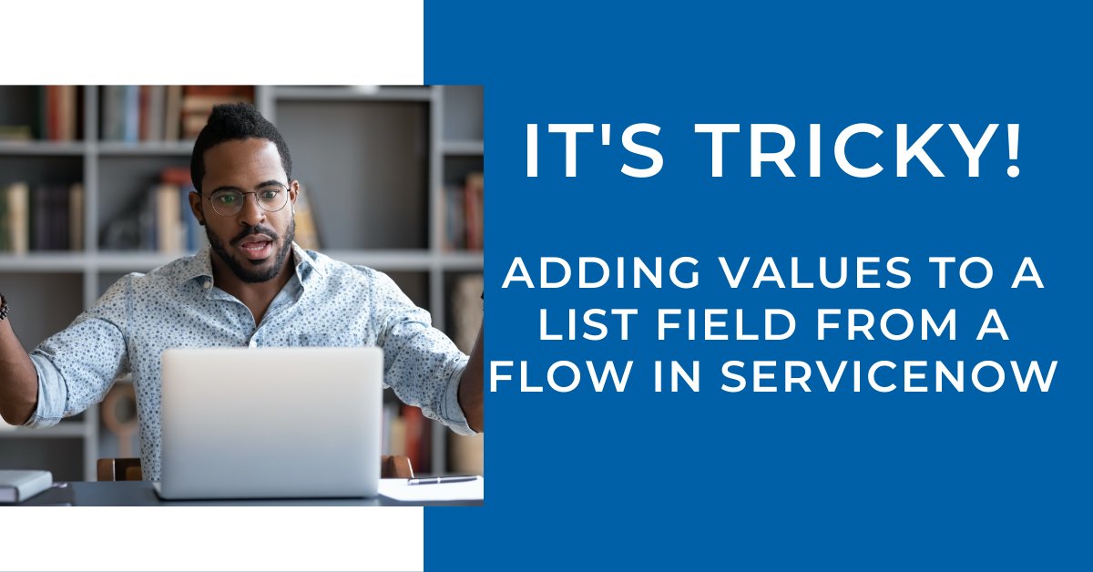 Pathwayscg's tweet image. In ServiceNow&apos;s Flow Designer, adding values to a list field from a flow can be tricky. Check out one easy way to add new values without removing existing ones from a flow in on the newest edition of NOW You Know: bit.ly/3Kx94rv

#servicenow #workflowit
