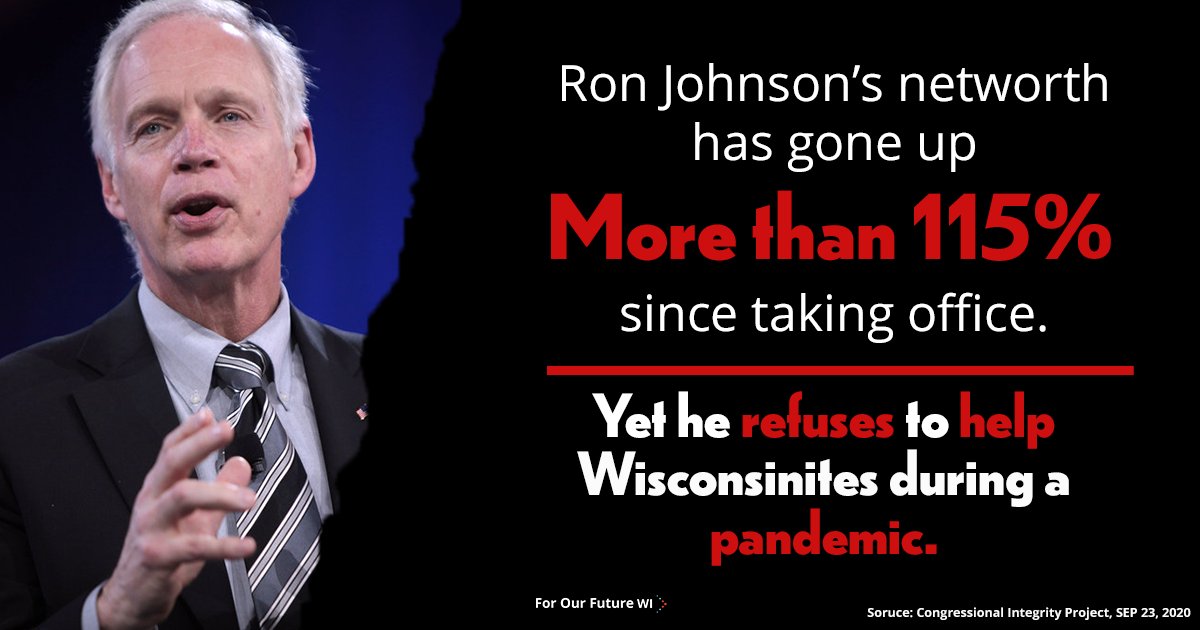 Ron Johnson was elected to Congress to help the people of Wisconsin.

Instead, he’s spent his time there helping himself.
