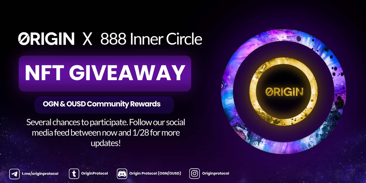 OriginProtocol's tweet photo. As Guardians of the Yellow Realm, we are proud to be part of the #888innercircle. To help kick of 'The Realms Drop' on 1/28, we're giving away 888 Inner Circle NFTs to a few lucky community members in addition to exclusive access to the drop's allow list.

https://t.co/xf9DrkSdk7 https://t.co/9zSGlEVF3x