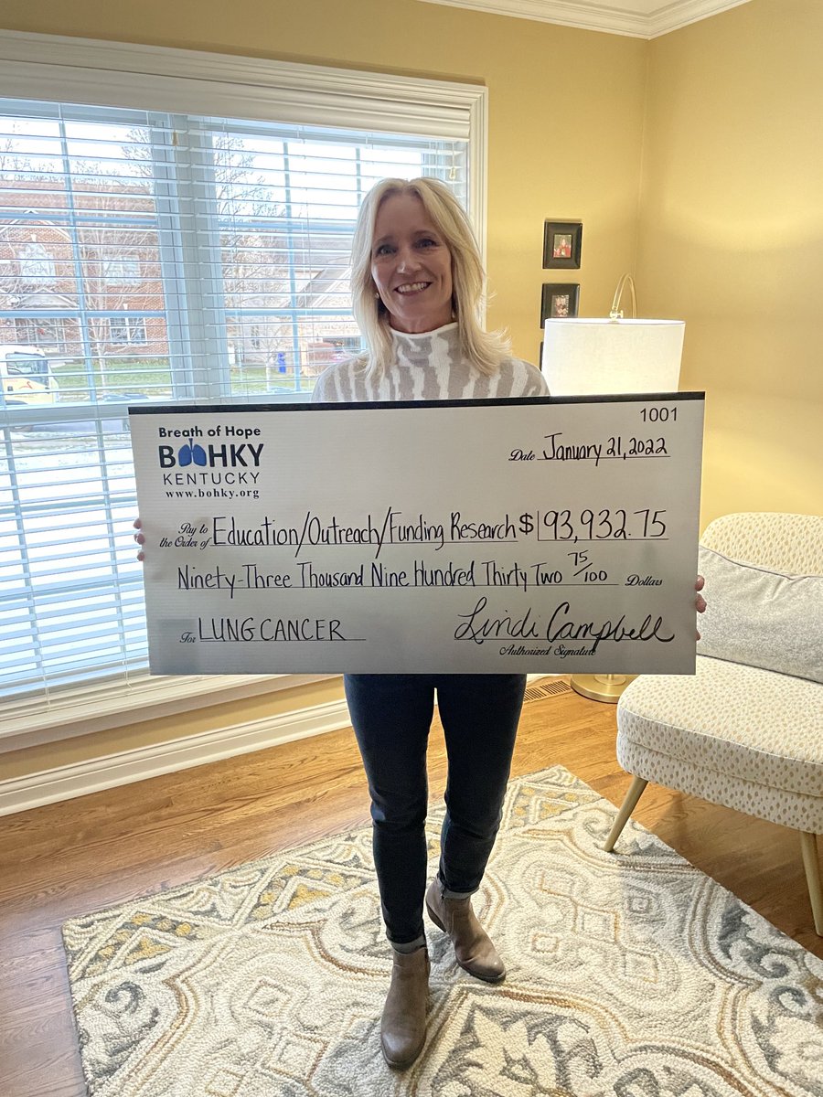 breathofhopeky's tweet photo. $93,932.75 in 3 years! I started the nonprofit with the intention of elevating the discussion of lung cancer & the varied causes. I wanted 100% of my efforts to directly benefit the survival statistics of lung cancer, my way! Just shows what fighting for your life can look like! https://t.co/LDP3ukza3d