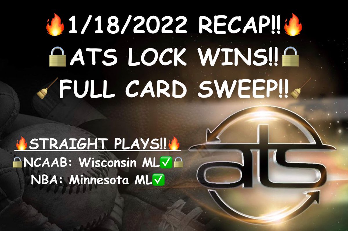 ATSSportPicks's tweet photo. 🤑RECAP!!🤑

🔥41-18-1🔥 

#ATS #WeWinWhenYOUWIN  #sportsbetting #sportsbettingadvice #sportsconsultant #sportsconsulting #parlay #handicapper  #ncaa #nba #nhl #mlb #mls #giveaway #barstoolsportsbook #freepicks #parlay #parlaywinner https://t.co/K5dgEc4AeT
